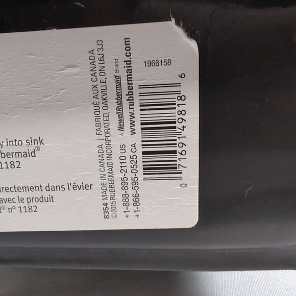 Rubbermaid 8354 Black Space Saver Drainer Drip Dish Drying Rack 1182 2015 13x18x - Picture 3 of 16